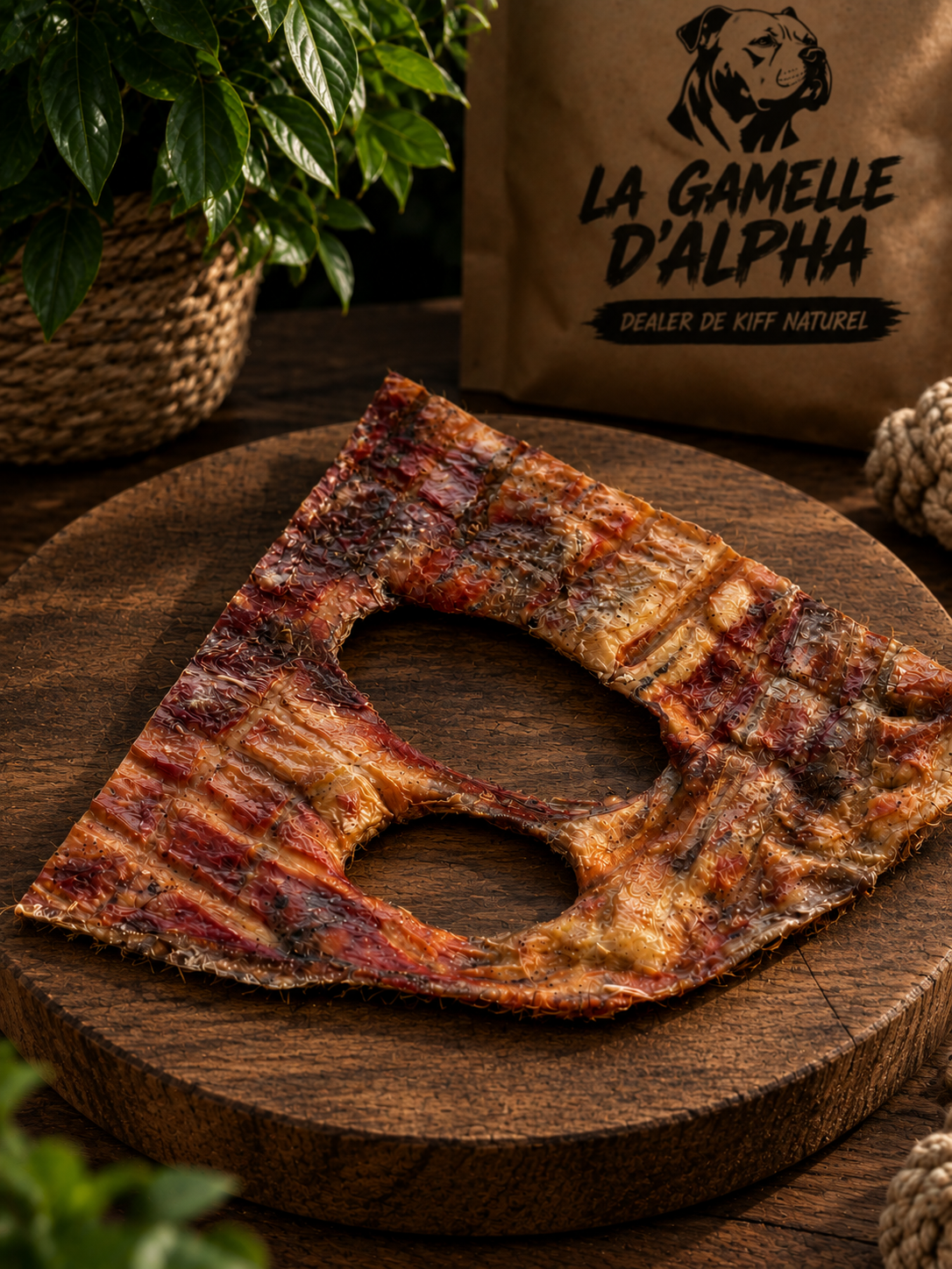 Plaque de peau de bœuf avec fourrure La Gamelle d'Alpha